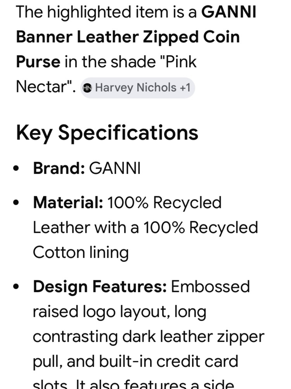 New GANNI Banner Leather Coin Purse Credit Card Holder Pink Dark Brown/ Burgundy - Picture 11 of 13